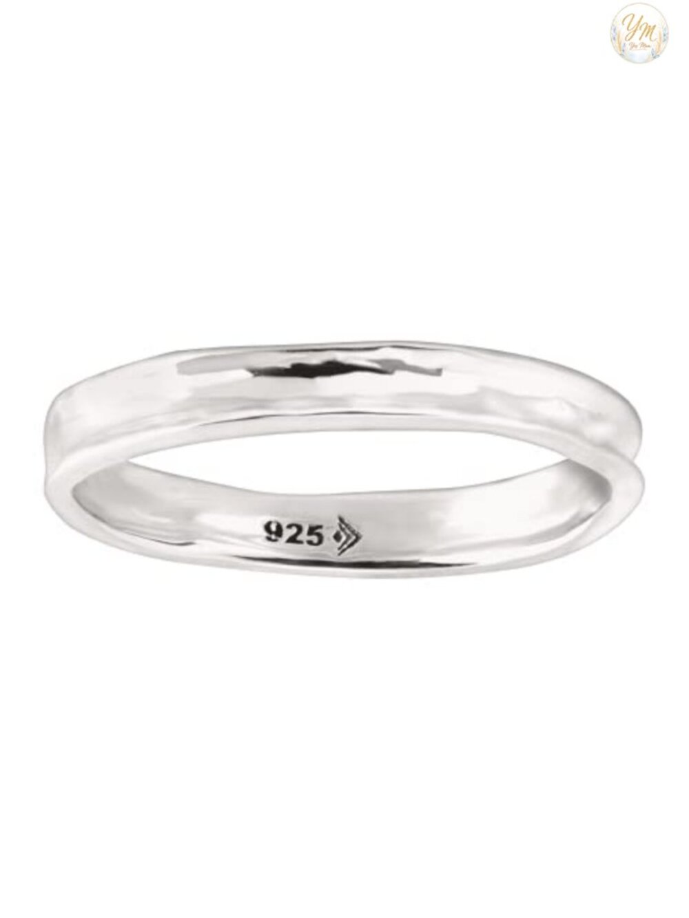 Sterling Silver Hammered Stacking Ring Band Stackable Minimalist